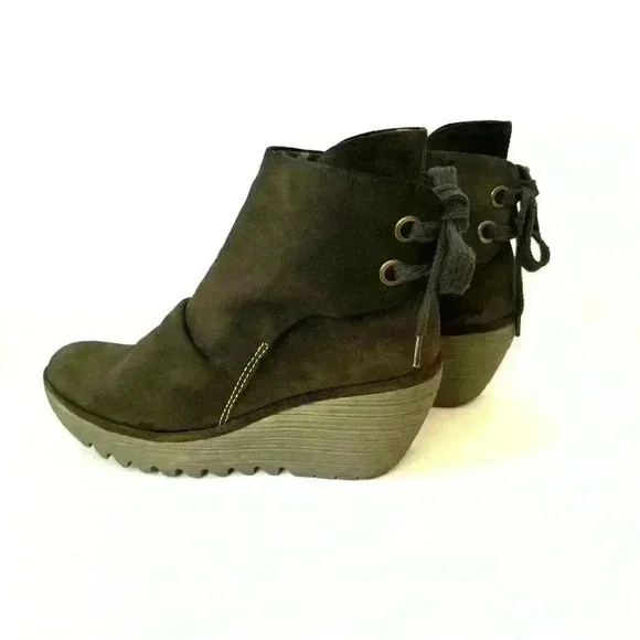 FLY London Women's Yama Ankle Boot Dark brown EU 40 US 9 EUC - Picture 8 of 9